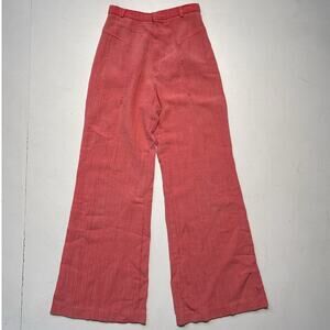 VTG 70s Salmon High Rise Bellbottom Flared Pants / Sz 11/12 Retro Chequers